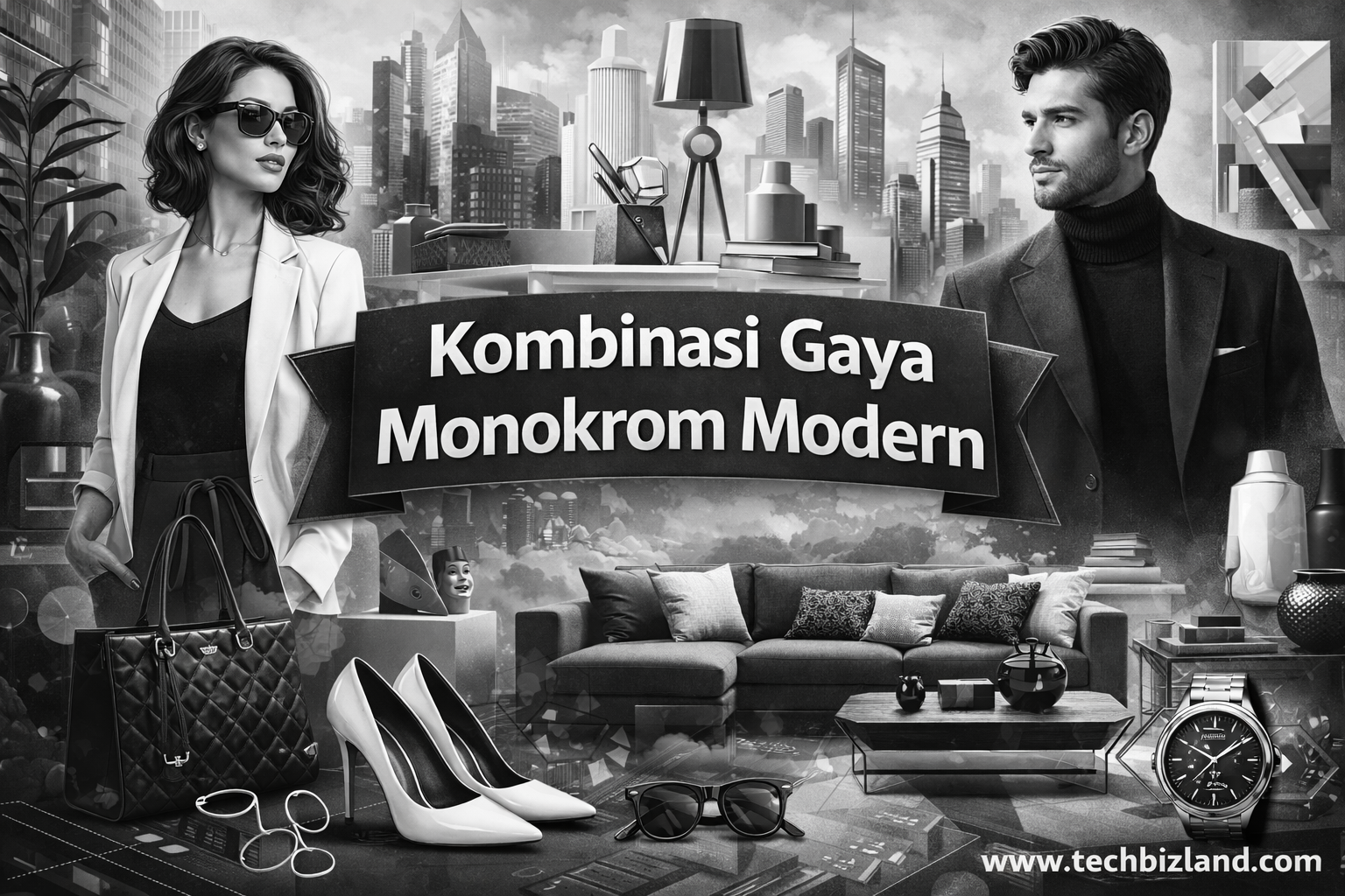 Kombinasi Gaya Monokrom Modern